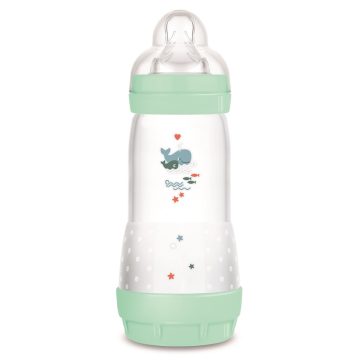 MAM Anti-Colic Műanyag Cumisüveg 320 ml 4m+ - Menta Bálna