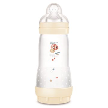   MAM Anti-Colic Műanyag Cumisüveg 320 ml 4m+ - Krém Halacska