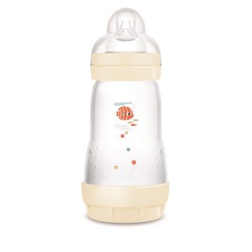 MAM Anti-Colic Műanyag Cumisüveg 260 ml - Krém Halacska