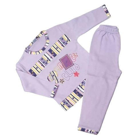 MiniMoon 2 részes téli pizsama 86 - "Pencil Club" / Lila - Kiárusítás