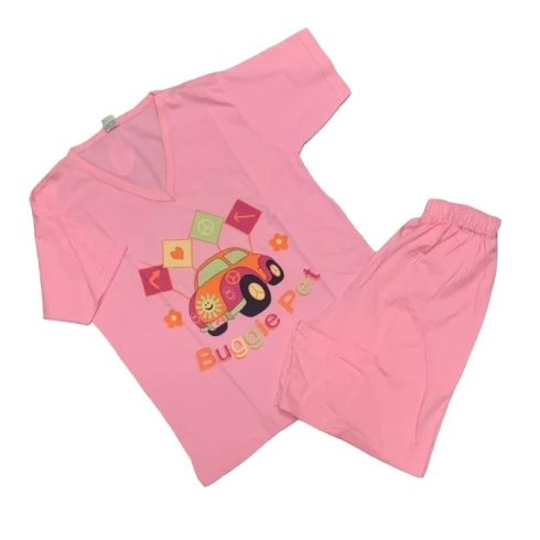 Erkan Nyári pizsama shorttal  152-158 - Rózsaszín "Buggie Pet" - Kiárusítás