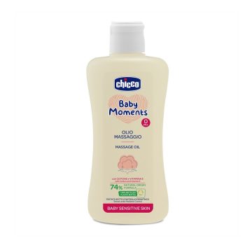   Chicco Baby Moments Babaolaj 200 ml - sensitive gyapotmagolaj és E-vitamin