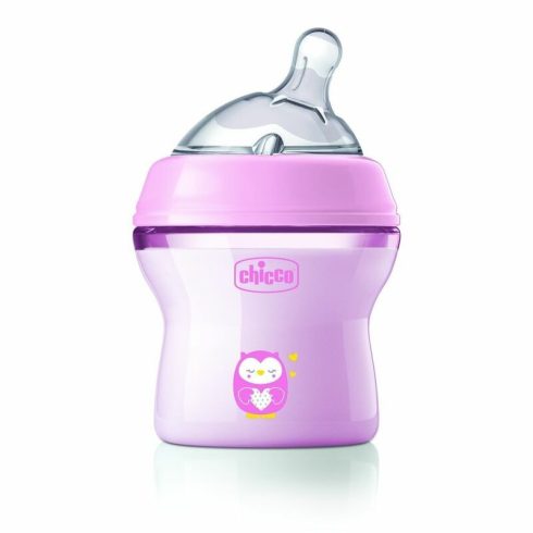 Chicco NaturalFeeling 150 ml cumisüveg - Pink Bagoly