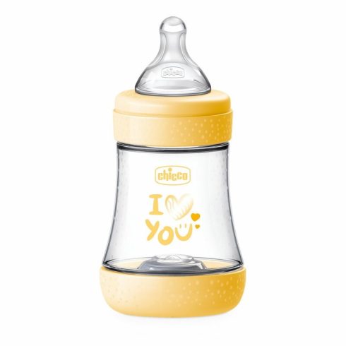 Chicco Perfect5 150 ml biofunkcionális cumisüveg - Sárga i Love you