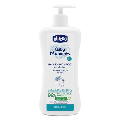 Chicco Baby Moments Fürdető & sampon 500 ml - könnymentes,  körömvirággal és növényi glicerinnel