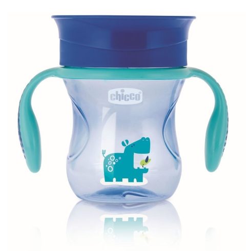 Chicco Perfect 360° itatópohár 200 ml - Kék/Zöld Víziló