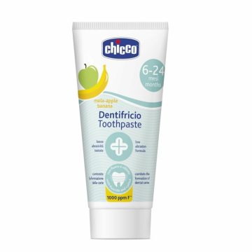   Chicco Almás-banán ízű fluormentes fogkrém 50 ml, xilittel édesítve