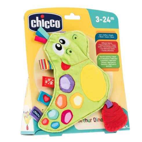 Chicco Arthur Dino textil csörgő-rágóka 3m+