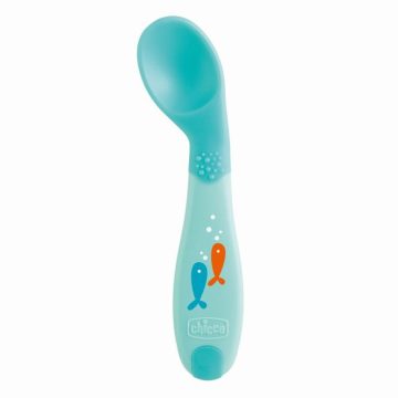   Chicco First Spoon jobbkezes önálló etetőkanál 8hó+ - Türkizkék