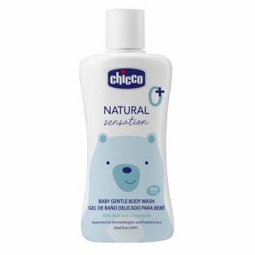   Chicco Natural Sensation Gyengéd babafürdető 200 ml, Aloe és Kamilla kivonattal