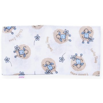   Baby Bruin Nyomott Mintás Textil Pelenka 2 db-os - Kék Bárány