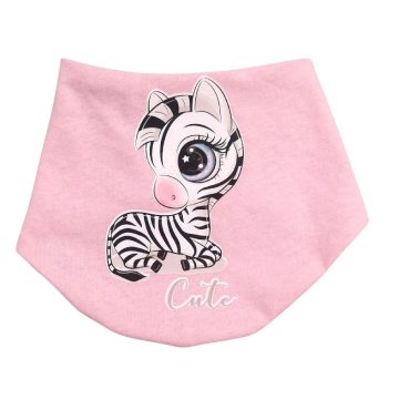   Babastar Pamut baba nyálkendő mintás - Rózsaszín - "Cute" Zebra