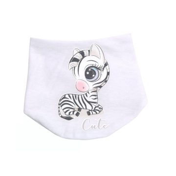   Babastar Pamut baba nyálkendő mintás - Fehér - "Cute" Zebra